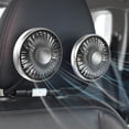 thumbnail image 2 of Ventilador de Coche Ajustable de 360° con Luz LED, USB, Doble Cabezal, 3 Velocidades, para Reposacabezas y Asiento Trasero., 2 of 5