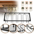 thumbnail image 4 of Organizador de almacenamiento de copas de vino para barra de cocina, estante para copas debajo del gabinete de fácil instalación, colgador de copas de vino de metal negro que ahorra espacio, soporte, 4 of 5