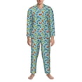 thumbnail image 3 of Yiaed Artoon Transport Print Men’s Pajamas Set - Long Sleeve Button Down Sleep Shirt and Pajama Bottoms Sleepwear Set Mens Pjs Sets Men's Pajama Bottoms-XX-Large, 3 of 7