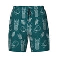 thumbnail image 4 of Lsque Mens Swim Trunks Tropical Pineapple Pattern - Bathing Suit Compression Liner - Beach Swim Shorts Swimwear - (S-3XL) - Stretch Quick Dry -Medium, 4 of 9