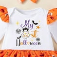 thumbnail image 5 of REgarm Baby Girl Halloween Outfit Letters Pumpkin Ghost Print Long Sleeves Romper Shorts Fall Winter Clothes,1-3 Months, 5 of 7