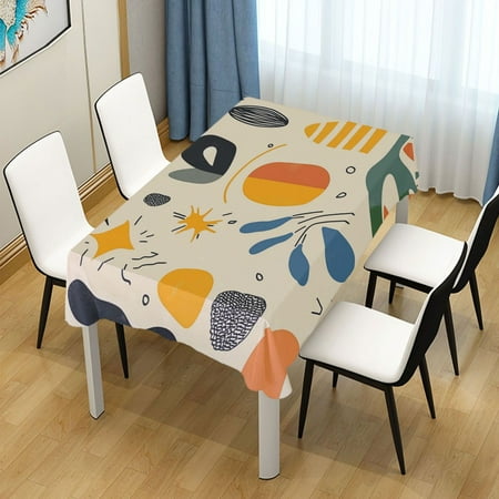 

60x120 Inch Tablecloth Polyester Square Tablecloth for Home Kitchen Dinner Decor Abstract Plant Shapes