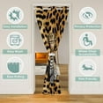 thumbnail image 2 of Cheetah Door Curtain 42"W X 80"L,Black Brown Leopard Print Blackout Curtain,Safair Animal Theme Door Drape,Woodland Wildlife Skin Room Divider Curtain,Leopard Closet Curtain, 2 of 5