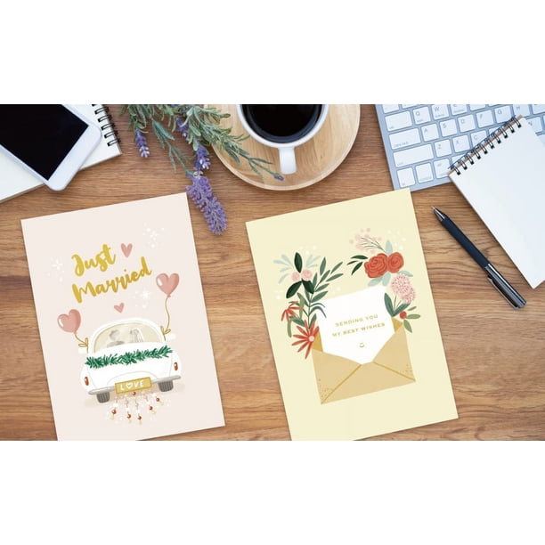 Wedding Card For Bride & Groom - ‘A Toast To The Happy Couple’ Congratulations Card With Envelope, Engagement Or Bridal Shower Greeting
