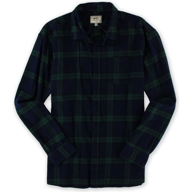 Ecko Unltd. Camisa con botones de inyección de sarga Y/d a cuadros LS para hombre, azul, X-Large