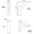 thumbnail image 2 of Ekena Millwork 2"W x 10"D x 10"H Traditional Steel Bracket, Hammered Gold, 2 of 13