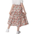 thumbnail image 4 of Maxi Ruffled Skorts for Girls Button Front High Waisted Long Skirt with Belt and Pocket, 4 of 5