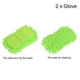 thumbnail image 3 of Uxcell Microfiber Chenille Dry Duster Gloves Washing Cleaning Sponge Mitten, Light Green 2 Pack, 3 of 5