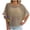 Khaki, variant on Summer Tops for Women Crochet Cover Up Loose Fit Hollow Out Top Crew Neck Vacation Blouse