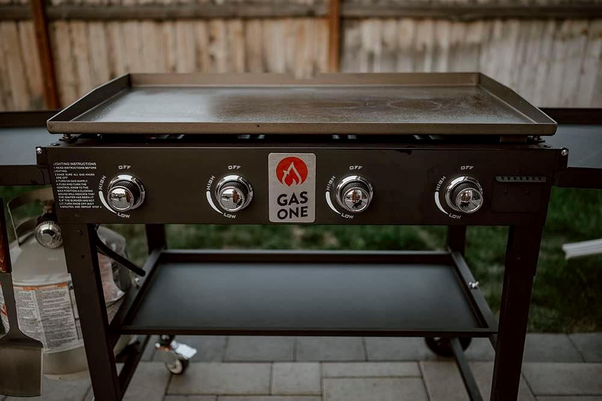 GasOne Propane Burner Grill – 36-Inch Flat Top Grill Griddle Cooking Station – Foldable 4 Burner