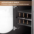 thumbnail image 3 of Garvee Sideboard Buffet Cabinet, 2 Fluted Glass Doors & 3 Drawers, 52.7 x 15.3 x 32.3", Black, 3 of 11