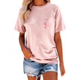 thumbnail image 4 of Breast Cancer Shirts Wome Pink Ribbon Tshirt Cancer Awareness Tee Summer Short Sleeve Tops Support Squad Cancer T-Shirt Daily Wear, 4 of 7