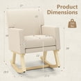thumbnail image 3 of Gymax Mid Century Fabric Rocking Chair Upholstered Accent Armchair Lounge Chair Beige, 3 of 10