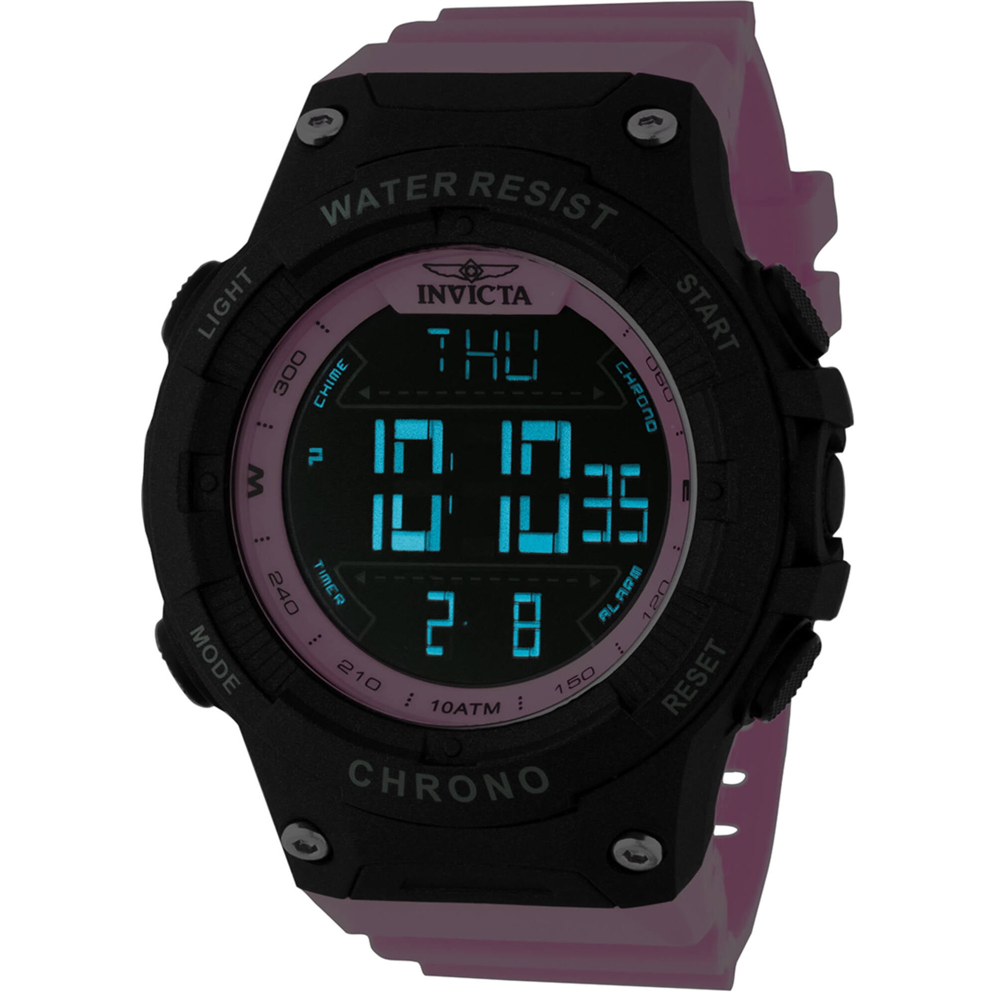 Invicta 48051 Men's Invicta Racing Digital Dial Pink Strap Watch