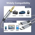 thumbnail image 4 of Cable de audio auxiliar UWOXX 2 en 1 USB-C y Lightning a 3,5 mm, 1,2 m, 4 of 7