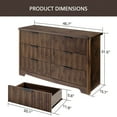 thumbnail image 5 of CHITOOMA Fluted Dresser for Bedroom, Modern Wooden 6 Drawer Dresser, Storage Cabine Chest of Drawers for Living Room Hallway, Walnut, 5 of 8