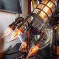 thumbnail image 5 of Steampunk Rocket Light Bazooka Lámpara de noche Lámpara de mesa vintage de madera Lámpara de noche Lámpara de noche retro con enchufe para dormitorio Sala de estar Estudio, sin bombillas TUNC Sencillez, 5 of 5