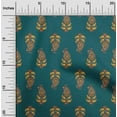 thumbnail image 1 of oneOone Polyester Lycra Fabric Leaves & Paisley Block Printed Fabric 1 Yard 56 Inch Wide, 1 of 4
