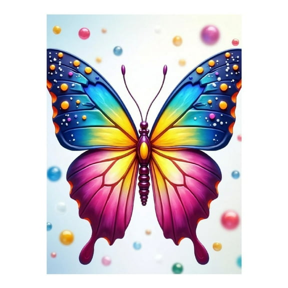 Diamond Art Kit for Adults, Colorful Butterfly Print No.1054 Diamond Painting for Adults Beginners, 5D DIY Diamond Art Painting Kits, Colorful Diamond Painting Craft for Home Decor 12x16