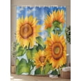 thumbnail image 4 of Shower Curtain Sunflower Retro Plant Shower Curtains for Bathroom, Waterproof Polyester Shower Curtain Set with Hooks, Extra Long 72" x 96" Branch Leaves, 4 of 6