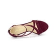 thumbnail image 4 of BLISSFUL STEP Women Zipper Ankle Strap Stiletto Heel Sandals Burgundy 9, 4 of 7