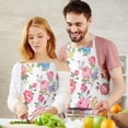 thumbnail image 3 of Pioneer Flower Floral Print Pattern Apron-Garden Aprons for Women with Pockets-Cotton Linen Waterproof Kitchen Cooking Gardening Aprons Adjustable for Kitchen,Cooking,BBQ and Salon 33x27 Inch, 3 of 7