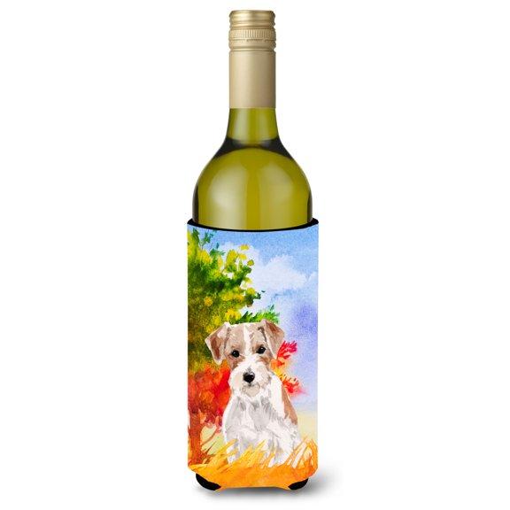 Carolines Treasures CK1928LITERK Jack Russell Terrier Fall Wine Bottle Beverage Insulator Hugger Wine Bottle multicolor