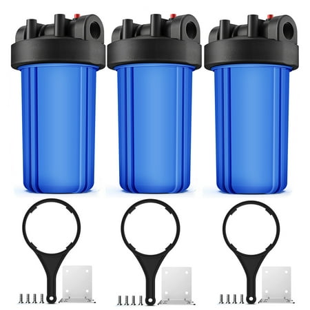 

10 Inch Big Blue Whole House Water Filter Housing Replacement Carbon Cartridge 3 Pack 10 x 4.5 Housing