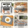 thumbnail image 4 of Lifestance Faux Leather Placemats Set of 6, Waterproof Heat Resistant Non Slip Dining Table Mats, 17x12 inch Rectangle Grey, Indoor Outdoor Use, 4 of 10