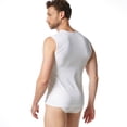 thumbnail image 3 of Bruno Banani Débardeur pour Homme - Check Line 2.0, Col Rond, Polyamide, Check, Logo, Couleur Unie Blanc P (Petit), 3 of 4