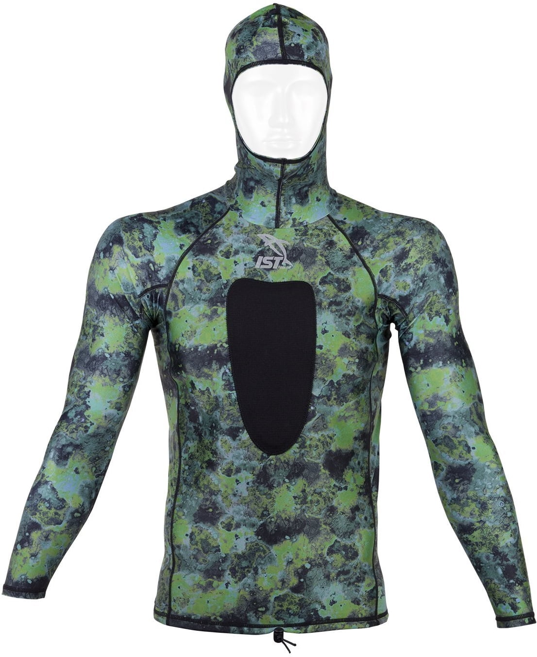 IST VSH100 Camo Hooded Rash Guard (XLarge, Blue)