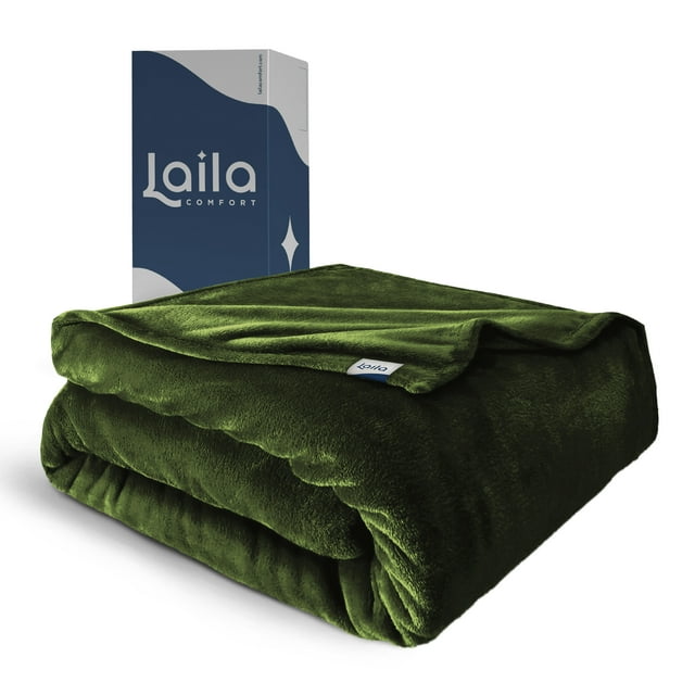 Cobija King, Frazada Ultra Suave, 100% Microfibra de Poliéster, Premium (Olivo) Laila Comfort.