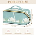 thumbnail image 4 of FORMRS Makeup Bag Travel Cosmetic Organizer for Women Fold Flat Zipper Pouch with Handle, White Cartoon Swan, 4 of 8