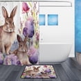 thumbnail image 2 of Coolnut Easter Cute Rabbit Bath Curtain Rugs Sets 2 Pcs, Bathroom Theme Set with Shower Curtain and Non-Slip Carpet -12 Hooks-60X72in379 Home Decor, 2 of 7