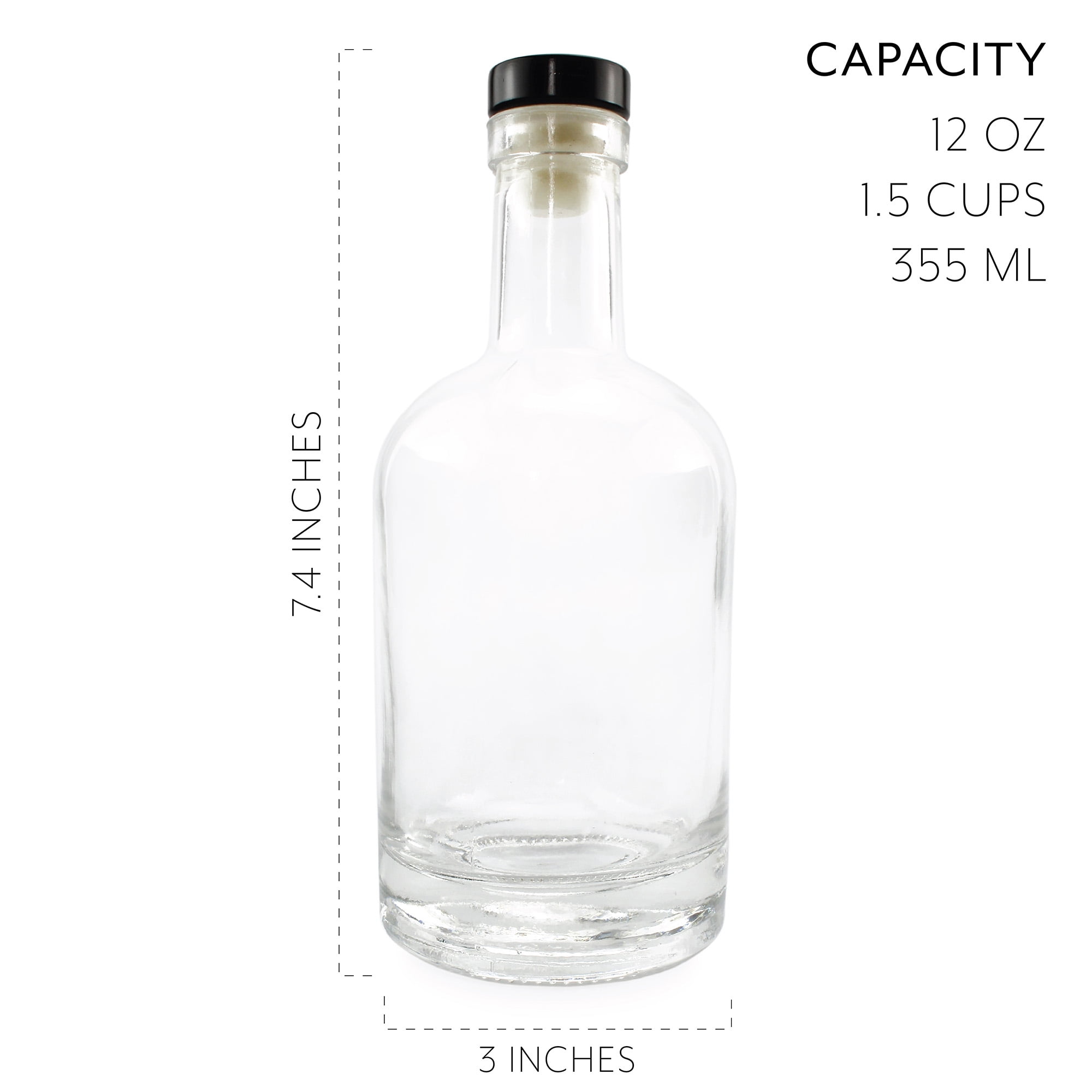 750 ml Glass Nashville Bottle, 12 Pack