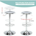 thumbnail image 5 of Brage Living Adjustable Bar Stools Set of 2, Swivel Round Metal Airlift Barstools, Backless Counter Height Bar Chairs for Kitchen Dining Room Pub Cafe (Chrome), 5 of 9