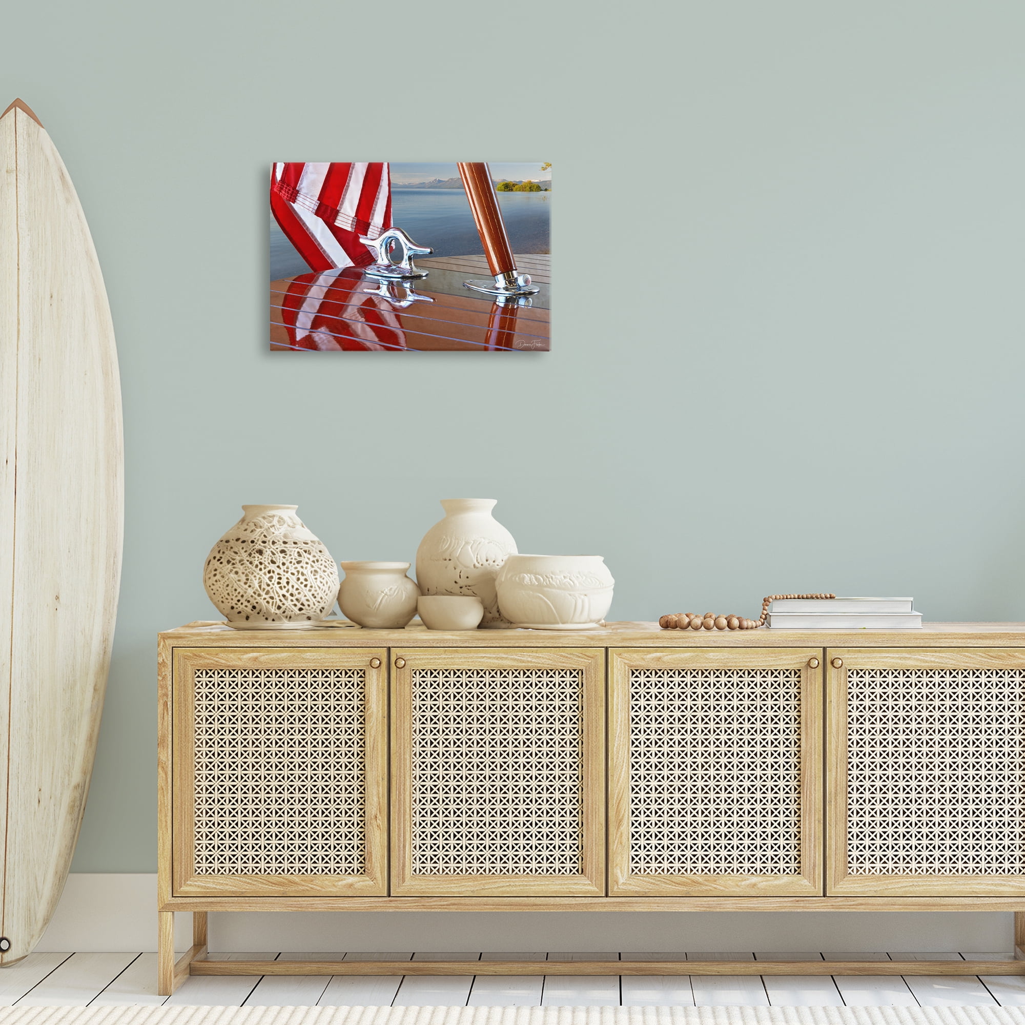 Stupell Industries Flag On Boat Hull Transportation Photography Gallery Wrapped Canvas Art Print Wall Art, 24 x 16