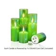 thumbnail image 3 of Set de 5 Velas LED sin Llama en Vidrio Verde Eywamage, 3 of 8