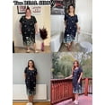 thumbnail image 5 of Oudiya House Dress for Women with Pockets Moomoo Dresses Short Sleeve Mumu Nightgown Button Down Sleepwear, S-3XL, 5 of 6