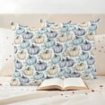 thumbnail image 3 of Teal Blue Pumpkin Outdoor Waterproof Pillow Covers, Thanksgiving Green Eucalyptus Autumn Decorative Square Throw Pillowcase Sofa Cushion Sham for Patio/Couch/Chair, 24"x24" 2 Pack, 3 of 8