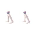 thumbnail image 4 of yingyy 1 Paire de Chaussettes Hautes 52 cm Élasticité Style Preppy Chaussettes Hautes Cosplay Bleu Rouge Rayé 2Ensemble, 4 of 6