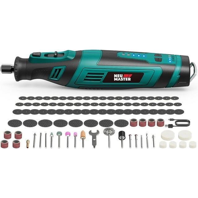 SHALL 8V Cordless Rotary Tool Kit with 121PC Rotary Accessories