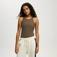 thumbnail image 4 of LYMAYTER Female Round Neck Tank Comfort Ventilate Soft Tees Solid Color Slim Cami Tops for Women, 4 of 6