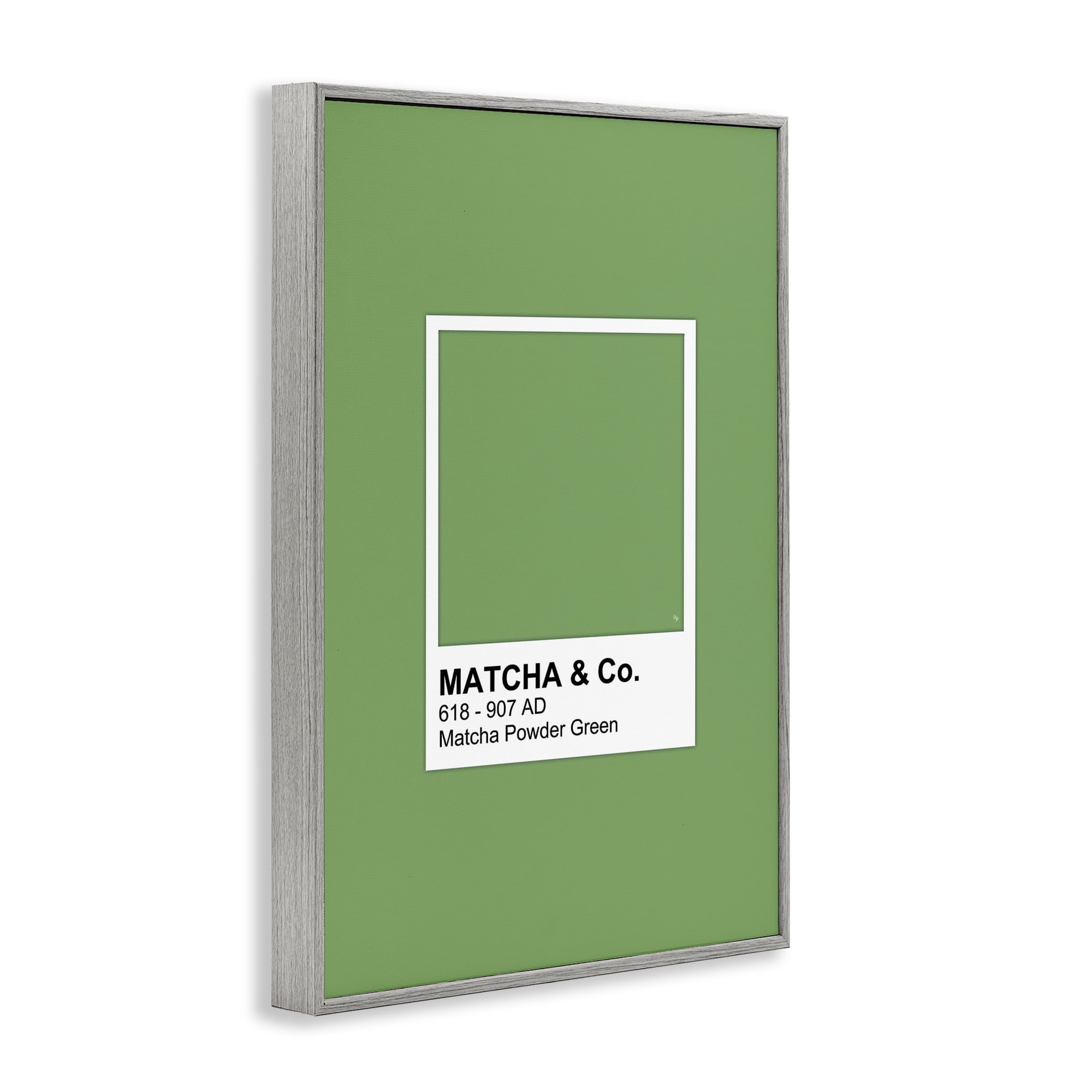 Stupell Industries Matcha Powder Green Shade Gray Framed Giclee Art, design by Martina Pavlova