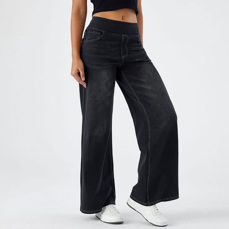 Flare Jeans Track Zipper Jeans D519 Leather Zipper Flare Pants