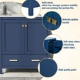thumbnail image 2 of Euroco 30" Blue Bathroom Vanity with Single Sink, Combo Cabinet Undermount Sink, Bathroom Storage Cabinet with 2 Doors and a Drawer, Soft Closing, Multifunctional Storage, Solid Wood Frame, 2 of 7