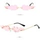 thumbnail image 3 of Gafas de sol para mujer, gafas sin montura de onda Retro para hombre, gafas sin montura de Metal dorado con forma de fuego Vintage (rosa) Sincero Electrónica, 3 of 6