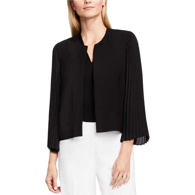 Chaqueta de manga plisada para mujer Vince Camuto, negro, 12