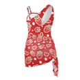 thumbnail image 5 of POLERO Cute Strawberry & Heart Print Girls' One-Piece Swimsuit with Mesh Cover Up Skirt - Quick Dry, Adjustable Straps for Beach & Pool Vacation (7-18 Years), 5 of 10