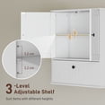 thumbnail image 4 of Armoire Murale de Salle de Bain Style Ferme - Rangement Blanc au-Dessus de la Toilette avec Tablettes Ajustables et Porte Rabattable - 23,6 Pouces de Large, Conception Gain de Place pour Petites Salles de Bain, 4 of 7